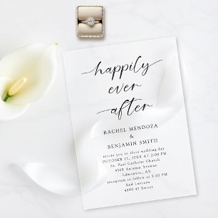 Invitations En Acrylique Heureux Jamais après un mariage élégant minimal si
