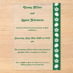 Invitations En Acrylique Hibiscus Tropical dans un Mariage en Acrylique Ver