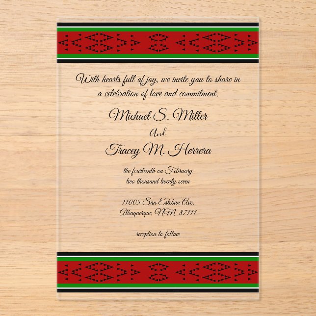 Invitations En Acrylique Histoires autochtones (Recto)