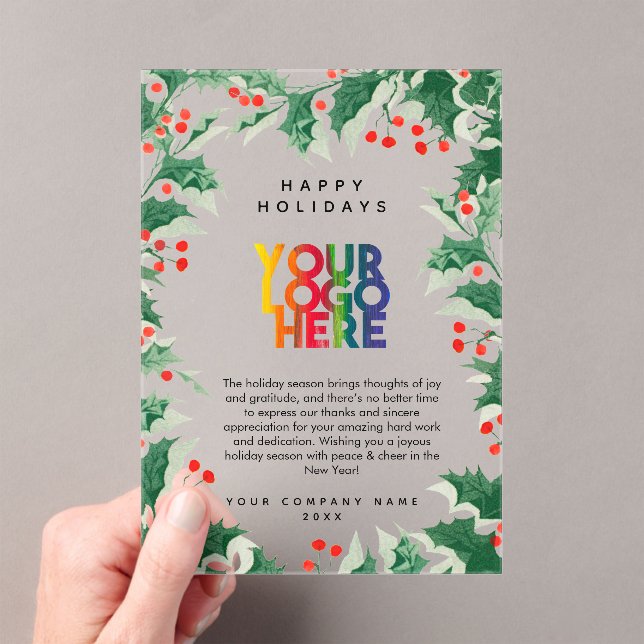Invitations En Acrylique Holiday Corporate Business Logo Christmas Card (In situ (ordinateur de poche))