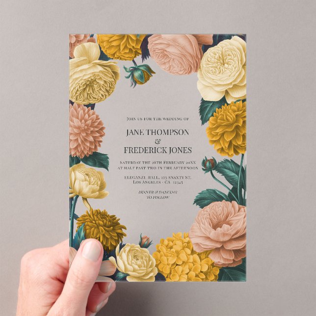 Invitations En Acrylique Honey Amber, Caramel Rose & Soft Marzipan Wedding (In situ (ordinateur de poche))