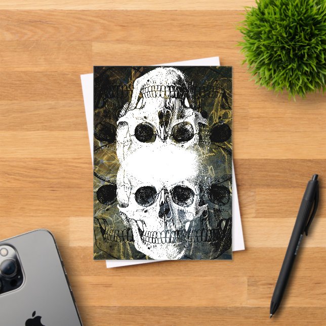 Invitations En Acrylique Horreur d'Halloween - Explosion de graffiti 3 crân (Insitu (Carte d'invitation))