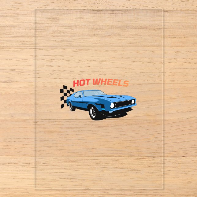Invitations En Acrylique Hot Wheels – Vitesse, Style et Puissance (Recto)
