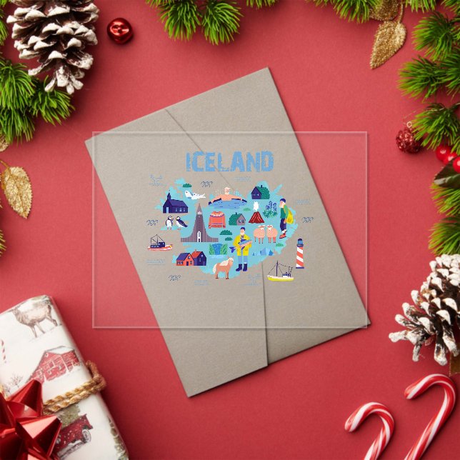 Invitations En Acrylique Iceland map (Insitu (vacances))