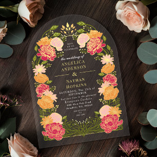 Invitations En Acrylique Imaginaire vert Enchanté Jardin Floral Arche de ma