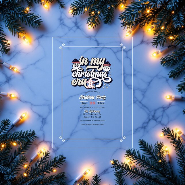 Invitations En Acrylique "In My Christmas Era" Retro Vibes Fête de Noël ("In My Christmas Era" Retro Vibes Holiday Party Acrylic Invitations)
