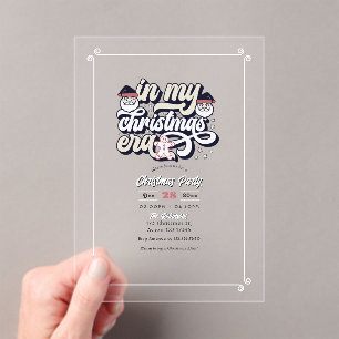 Invitations En Acrylique "In My Christmas Era" Retro Vibes Fête de Noël