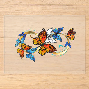 Invitations En Acrylique Infinité de papillons monarques