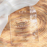Invitations En Acrylique Initiales Simples Calligraphie Élégante Arche Mari<br><div class="desc">Donnez à votre mariage une touche moderne et sophistiquée avec des invitations en acrylique élégantes qui se détachent magnifiquement sur le fond transparent, créant un effet unique et luxueux. Ce design de mariage simple et élégant présente les initiales du couple en majuscules grasses en haut de la page. Il y...</div>