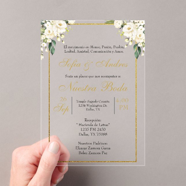 Invitations En Acrylique invitación de boda acrílico (In situ (ordinateur de poche))