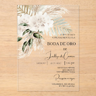 Invitations En Acrylique Invitación de boda de oro