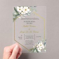 Invitación para boda de oro