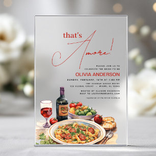 Invitations En Acrylique Italien C'est l'Amour ! Réception de mariage à l'a