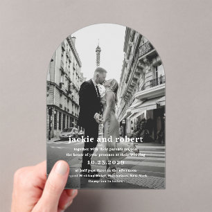 Invitations En Acrylique Jackie Photo Mariage moderne