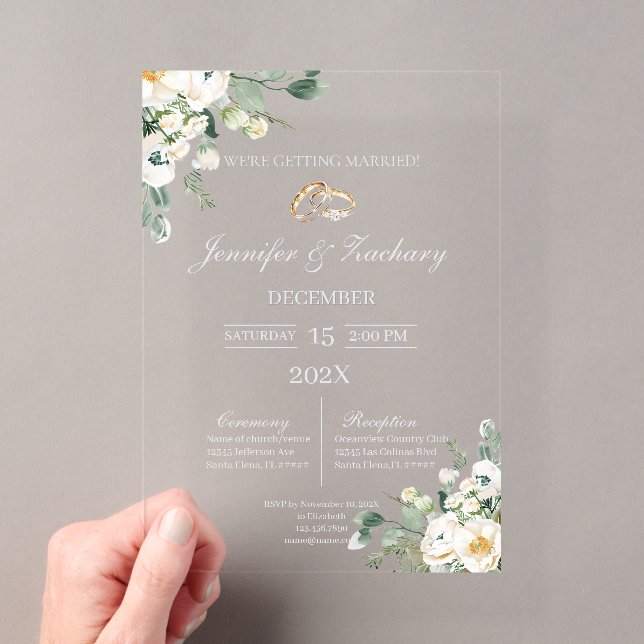 Invitations En Acrylique Jardin de verdure mariage acrylique (In situ (ordinateur de poche))