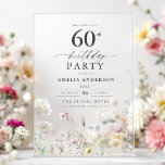 Invitations En Acrylique Jardin Floral Calligraphie 60e anniversaire<br><div class="desc">Célébrez dans le style avec une calligraphie fleurie de jardin 60e anniversaire invitation, parfait pour un évènement marquant. Avec ses motifs floraux vibrants et son élégante calligraphie, cette invitation donne un ton fantaisiste mais sophistiqué à votre célébration. Le thème du jardin luxuriant mêle beauté naturelle et typographie gracieuse, créant un...</div>