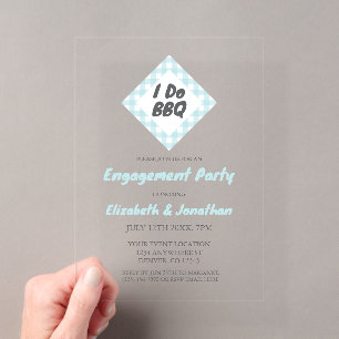 Invitations En Acrylique Je fais la fête d'engagement BBQ