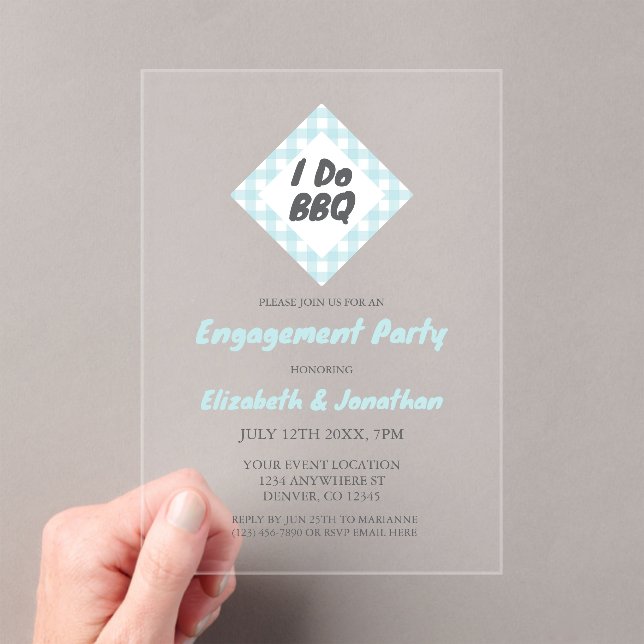 Invitations En Acrylique Je fais partie de l'engagement BBQ (In situ (ordinateur de poche))
