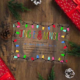 Invitations En Acrylique Jingle & Mingle   Christmas Holiday Cocktail Party