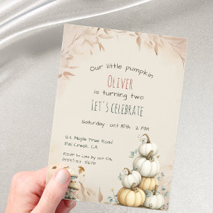 Invitations En Acrylique Joli boho Automne L'anniversaire de notre petite c
