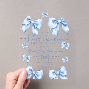 Invitations En Acrylique Joli Ruban Coquette Mignon Douce 16e Anniversaire