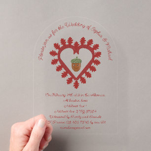 Invitations En Acrylique Jour de la Saint-Valentin Cœur d'amour Gland Maria