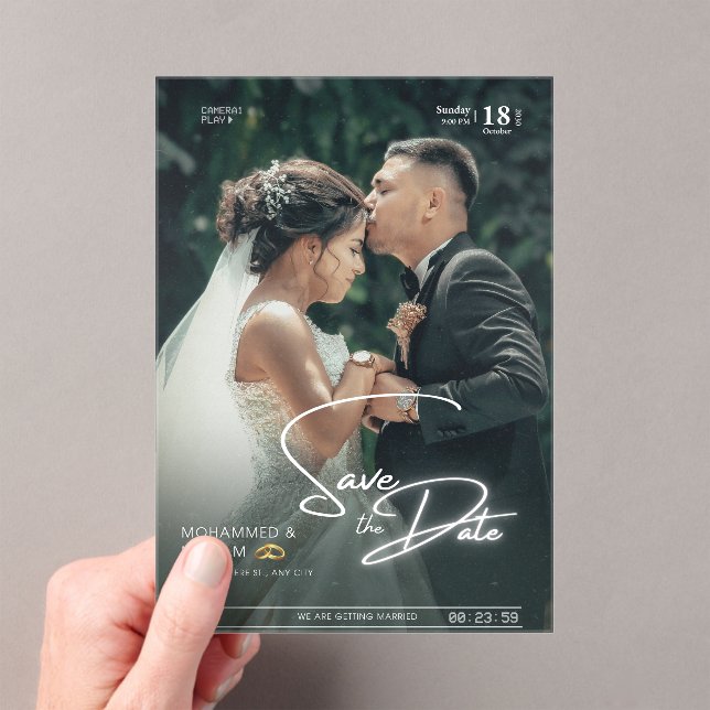 INVITATIONS EN ACRYLIQUE JOUR DE MARIAGE 2026 (In situ (ordinateur de poche))