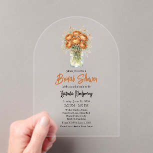 Invitations En Acrylique Journée de mariage avec jarre de maçon à palette T