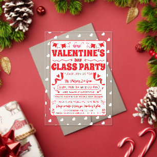 Invitations En Acrylique Joyeuse Saint-Valentin Moderne Motif d'Amour