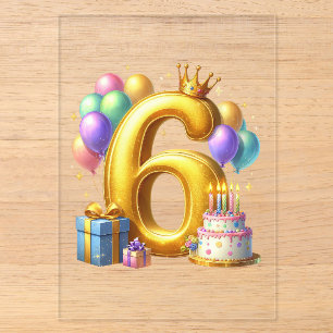 Invitations En Acrylique Joyeux 6ème Anniversaire