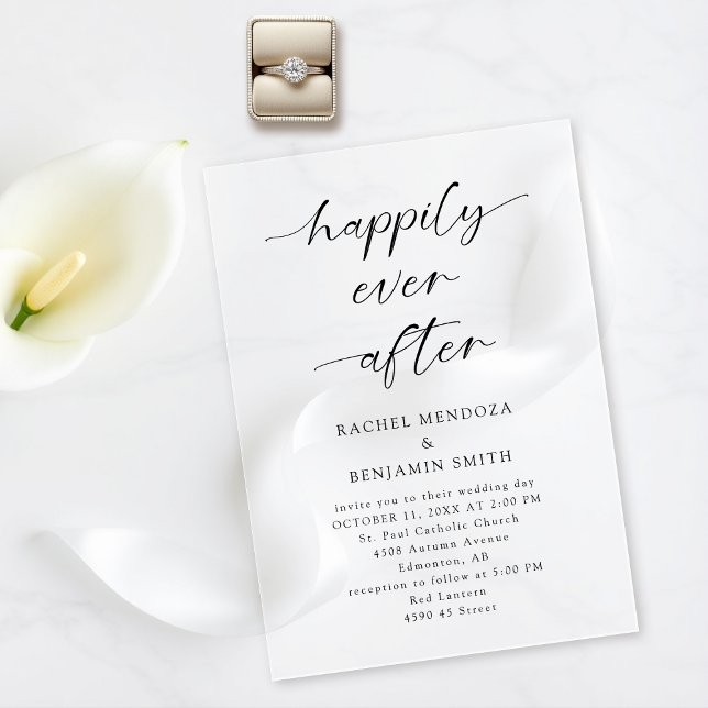 Invitations En Acrylique Joyeux Éternel Après Élégant Mariage Minimal Simpl (Créateur téléchargé)