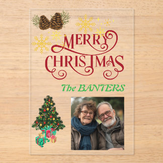 Invitations En Acrylique Joyeux Noël personnaliser