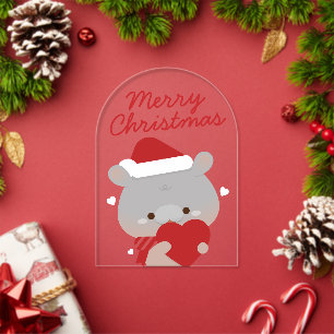 Invitations En Acrylique Joyeux Noël Simple Amusant Mignon