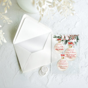 Invitations En Acrylique Joyeux petit Baby shower Noël moderne