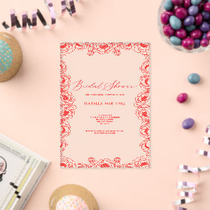 Invitations En Acrylique jus rouge simple classique élégant shower de maria