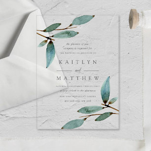 Invitations En Acrylique La collection de mariages Botanical Bliss
