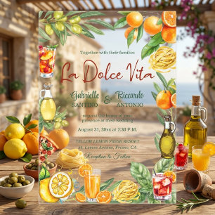 Invitations En Acrylique La Dolce Vita Cocktail de mariage italien aux agru