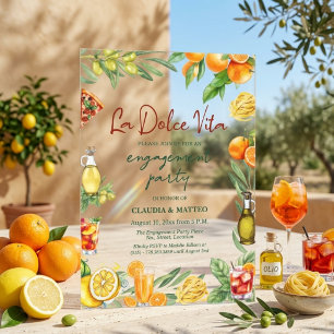 Invitations En Acrylique La Dolce Vita Fête de Fiançailles aux Agrumes Ital