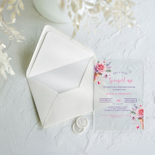 Invitations En Acrylique La douche nuptiale à la crème glacée, elle a été s