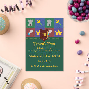 Invitations En Acrylique La Fantaisie de Bébé Brodé pour une Baby Shower