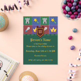 Invitations En Acrylique La Fantaisie de Bébé Brodé pour une Baby Shower