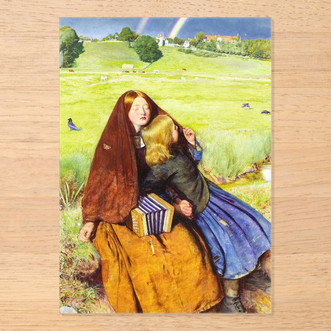 Invitations En Acrylique La Fille aveugle par John Everett Millais (Recto)