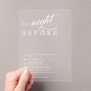 Invitations En Acrylique La Nuit Avant La Répétition Mariage
