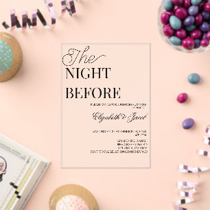 Invitations En Acrylique La Nuit Avant le Dîner de Répétition de Mariage Mi