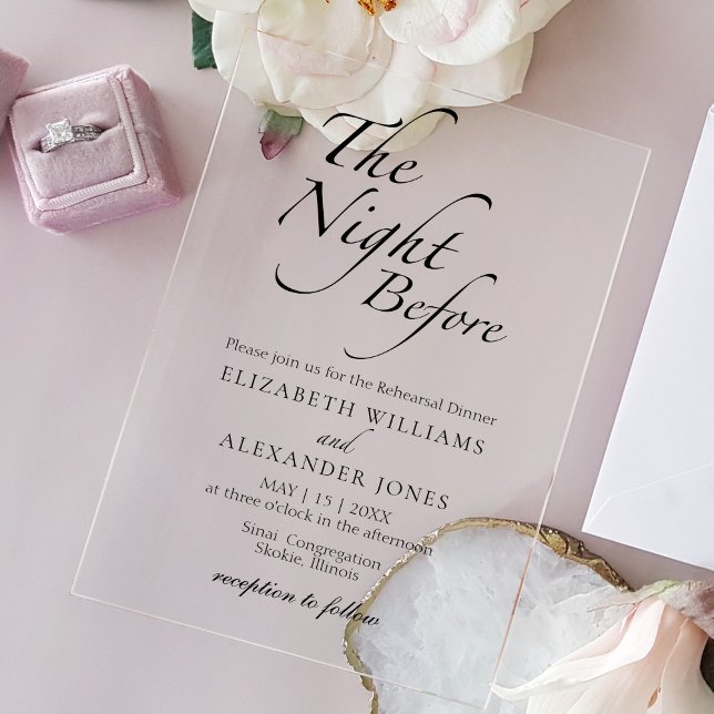 Invitations En Acrylique La Nuit Avant Le Dîner De Répétition De Script Mod (Créateur téléchargé)