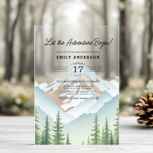 Invitations En Acrylique Laissons l'aventure commencer le Baby shower des b