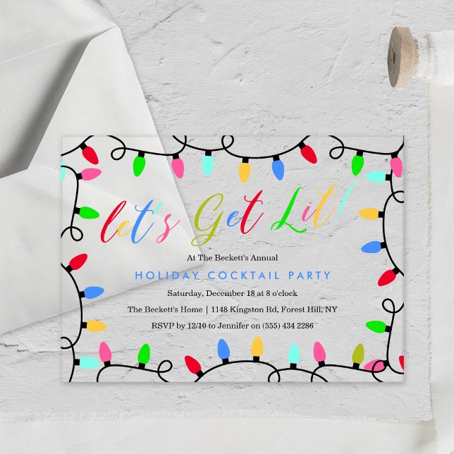 Invitations En Acrylique Laissons-nous ! | Christmas Holiday Cocktail Party (Créateur téléchargé)