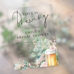 Invitations En Acrylique L'Amour de Bière se Prépare Enterrement de Vie de 