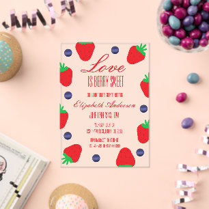 Invitations En Acrylique L'amour est Berry Fête des mariées de fruits sucré
