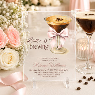 Invitations En Acrylique L'amour est en train de préparer un café espresso